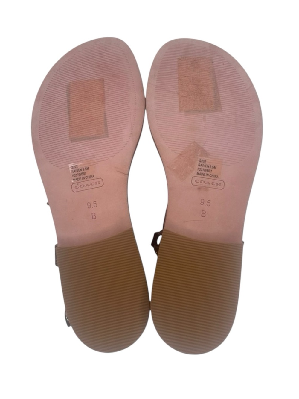 Deadstock: new Coach ࿌ Raiven Hardware Turnlock Flat Sandals ࿌ Black Leather ࿌ - Picture 14 of 16